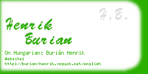 henrik burian business card